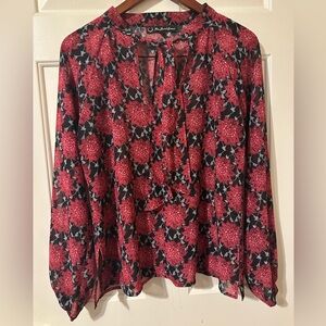 For Love & Lemons super rare Red Clover Long-Sleeved Blouse